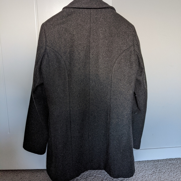 Le chateau, button up, Wool Coat, in size medium, dark grey black color. - Picture 3 of 5